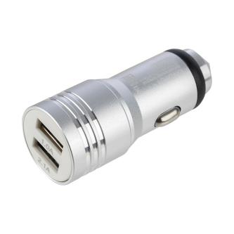Автомобильное зарядное устройство Energy ET-19A, 2 USB, 2,1 A, серебро