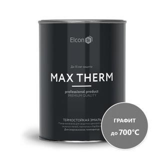 Эмаль термостойкая Elcon Max Therm, до +700 °С, 0,8 кг, графит