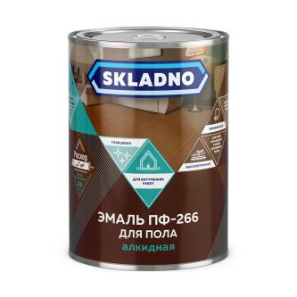 Эмаль ПФ-266 для пола Skladno, алкидная, глянцевая, 0,8 кг, красно-коричневая
