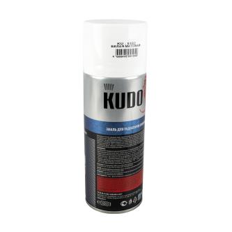 Аэрозольная алкидная краска для радиаторов отопления Kudo KU-5102, матовая, 520 мл, белая