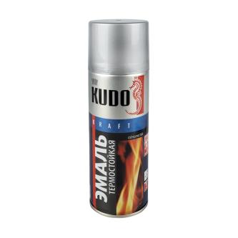 Аэрозольная краска термостойкая Kudo KU-5001, 520 мл, серебристая