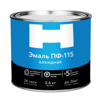 Эмаль ПФ-115 для металла и дерева H, алкидная, 2,6 кг, голубая