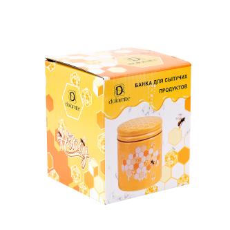 Банка для сыпучих продуктов Dolomite Honey, керамическая, 480 мл, 10 x 10 x 12 см