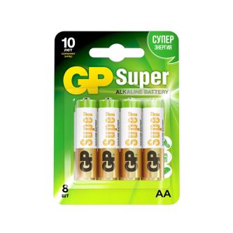 Батарейка GP Super 15A-CR8, типоразмер АА, 8 шт