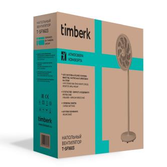 Вентилятор напольный Timberk T-SF1603, настольный, настенный, 45 Вт, 3 скорости, белый