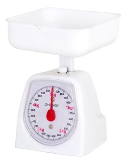 Весы кухонные механические Energy EN-406МК, до 5 кг, квадратные, белые