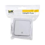 Выключатель одноклавишный накладной IEK Гермес Plus ВСк20-1-0-ГПБ, 10 А, IP54, белый
