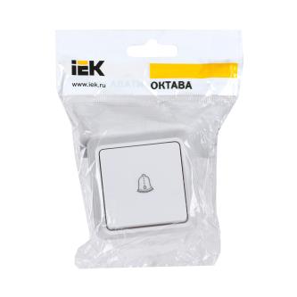 Выключатель одноклавишный накладной IEK Октава ВСк20-1-0-ОБ, 10 А, белый