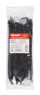 Хомут-стяжка Rexant, нейлон, 4,8 x 250 мм, 100 шт, черный