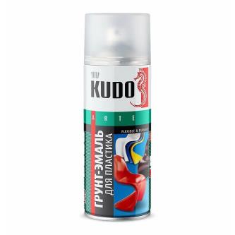 Грунт-эмаль акриловая аэрозольная для пластика Kudo KU-6004, 520 мл, графит