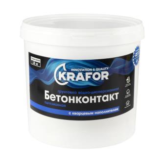 Грунтовка водно-дисперсионная бетонконтакт Krafor, 18 кг