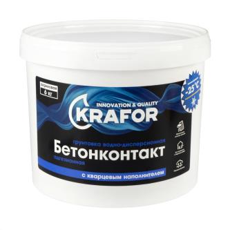 Грунтовка водно-дисперсионная бетонконтакт Krafor, 6 кг