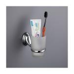 Стакан для зубных щеток Frap F1506, с держателем, латунь/стекло, хром