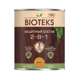 Защитный лессирующий состав для дерева Bioteks 2-в-1, 0,8 л, орегон