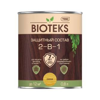 Защитный лессирующий состав для дерева Bioteks 2-в-1, 0,8 л, сосна