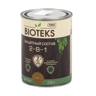 Защитный лессирующий состав для дерева Bioteks 2-в-1, 0,8 л, орех