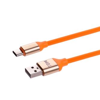 Кабель в силиконовой оплетке Tdm Electric ДК 14, USB - Type-C, 1 м, оранжевый