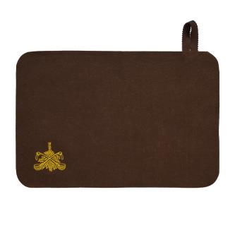 Коврик для бани и сауны Банные штучки, войлок, коричневый с вышитым логотипом