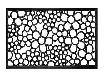 Коврик придверный SunStep Цветы, ажурный, 40 x 60 см, черный