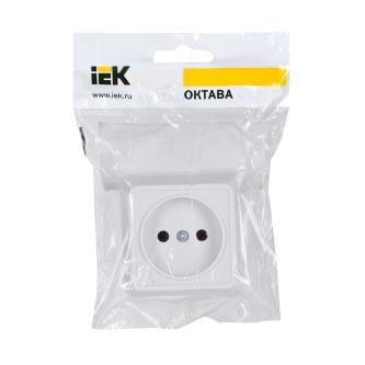 Розетка накладная IEK Октава, без заземления, 10 А, 250 В, IP20, белая