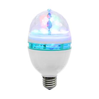 Лампа светодиодная Vegas Диско, 3 LED лампы, E27, 8 x 15 см, многоцветная