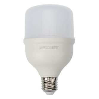 Лампа светодиодная высокомощная Rexant, E27, с переходником на E40, 30 Вт, 6500 К, холодный свет