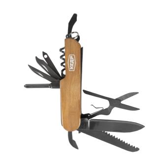 Многофункциональный складной нож Кедр 15 в 1, деревянный корпус, 9 см