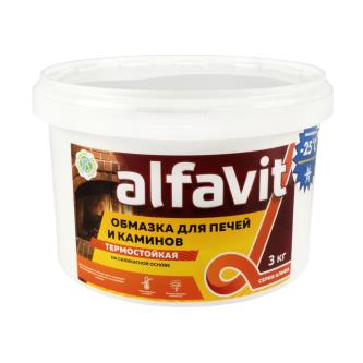 Обмазка для печей и каминов Alfavit серия Альфа, белая, 3 кг