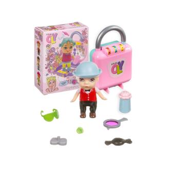 Набор игровой Bondibon Кукла Oly, чемоданчик на кодовом замке, голубая шляпа