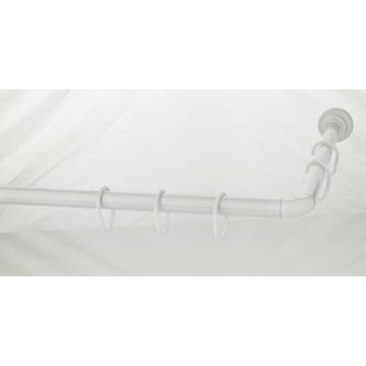 Карниз для ванной Zalel 90-90-90см ,белый, угловой, алюминий, без колец