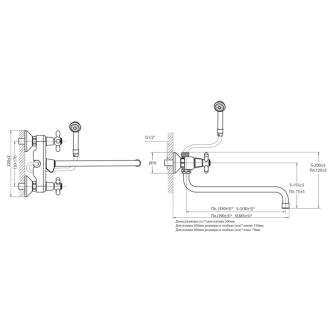 Смеситель ВАРИОН Лазер (арт.2022362) для ванны S излив 330 мм, VarioFin