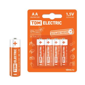 Батарейка Tdm Electric LR6, типоразмер AA, 4 шт