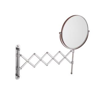 Зеркало косметическое двустороннее Frap F6408, настенное, d 20 см, хром