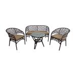 Комплект садовой мебели Alfart Aura lite old (2 кресла, 1 диван, 1 стол), темно-коричневый