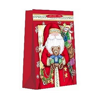 Пакет подарочный Волшебная страна Санта M, 25 x 32 x 11 см