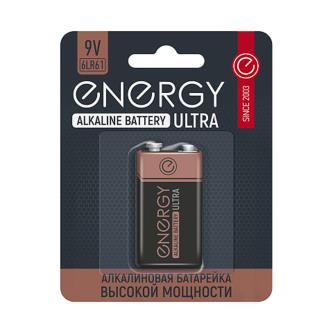 Батарейка Energy Ultra 6LR61/1B, типоразмер Крона