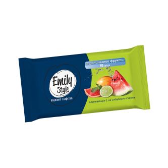 Влажные салфетки Emily Style Тропические фрукты, 15 шт