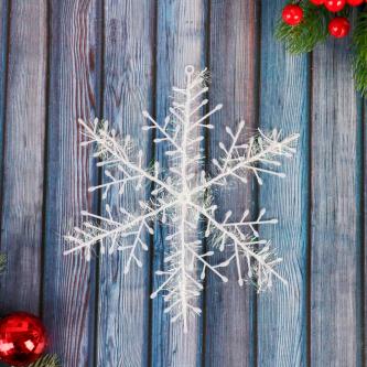 Украшение декоративное новогоднее Зимнее волшебство Снежинка-пушинка, d 21 см, 3 шт, белое