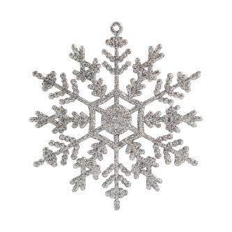 Украшение декоративное новогоднее Волшебная страна Снежинка, 9,7 x 9,7 см, серебро