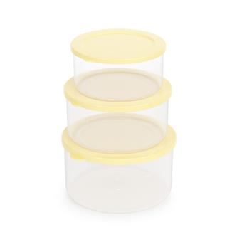 Набор контейнеров для СВЧ Альтернатива Смак, (0,5 л + 0,7 л + 1 л), светло-желтый