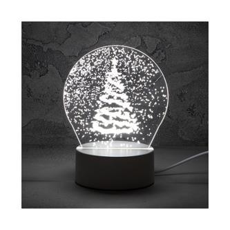 Ночник светодиодный Energy EN-NL 24 3D Елочка и снег, 5 В, 17 x 14 см