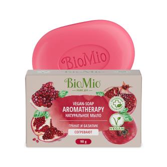Туалетное мыло BioMio Vegan-soap Aromatherapy Гранат и базилик, 90 г