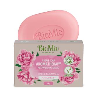 Туалетное мыло BioMio Vegan-soap Aromatherapy Пион и пальмароза, 90 г