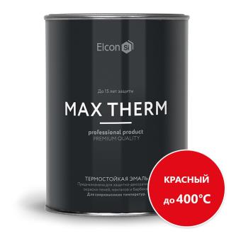Эмаль термостойкая Elcon Max Therm, до +400 °С, 0,8 кг, RAL 3002, красная
