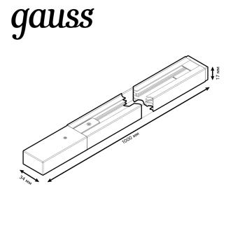 Трековый шинопровод Gauss TR101, накладной, 230 В, 1 м, белый