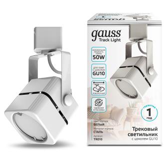 Светильник трековый Gauss Track Lights TR010, однофазный, под лампу GU10, 60 x 145 мм, белый
