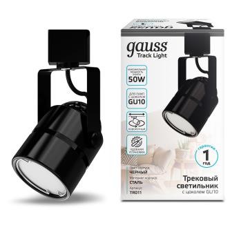 Светильник трековый Gauss Track Lights TR011, однофазный, под лампу GU10, 60 x 145 мм, черный