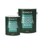 Эмаль для окон и дверей Komandor Protect Doors&Widows Aqua, полуматовая, база C, бесцветная, 0,9 л