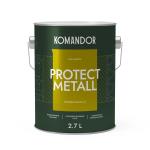 Грунт-эмаль по ржавчине 3 в 1 Komandor Protect Metall, глянцевая, база C, бесцветный, 2,7 л