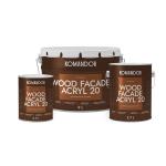 Краска для деревянных фасадов Komandor Wood Facade Acryl 20, полуматовая, база C, бесцветная, 2,7 л